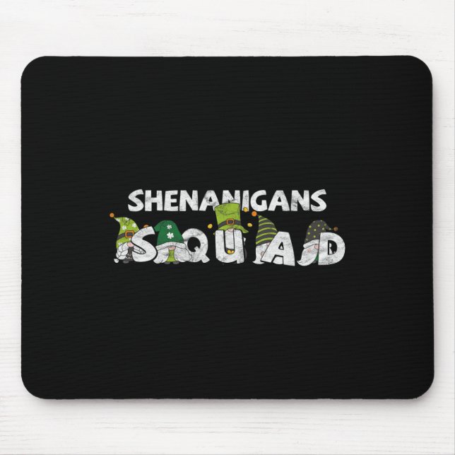 St Pattys Squad Gnomes St Patricks Day Shenanigans Mouse Mat (Front)