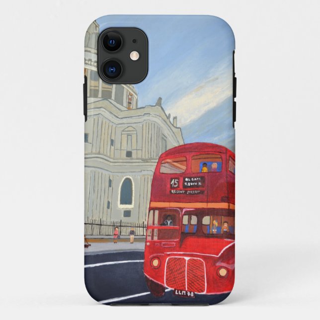 St.Paul Cathedral and London Bus Case-Mate iPhone Case (Back)