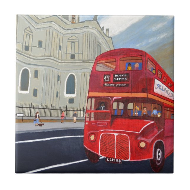 St.Paul Cathedral and London Bus Tile (Front)