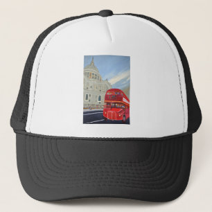 St.Paul Cathedral and London Bus Trucker Hat