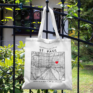 St. Paul Love Locator   City Map Wedding Welcome Tote Bag