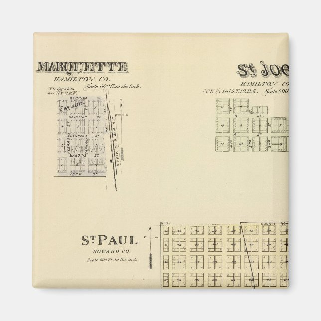 St. Paul, Marquette, and St. Joe, Nebraska Magnet (Front)
