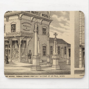 St. Paul, Minneapolis, Minnesota Lithograph Map Mouse Mat