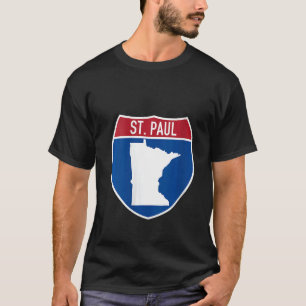 St. Paul Minnesota Map Highway Interstate Sign Sou T-Shirt