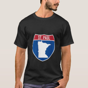 St. Paul Minnesota Map Highway Interstate Sign Sou T-Shirt