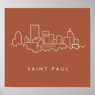 St. Paul, Minnesota Skyline Poster