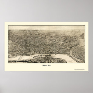 St. Paul, MN Panoramic Map - 1906 Poster