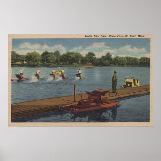 St. Paul, MN - Water Bike Race in Como Park Poster (Front)