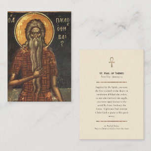 St. Paul of Thebes Orthodox Christian Prayer Card