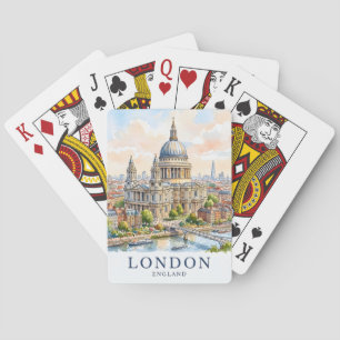 St Paul’s Cathedral London Watercolor Travel Art Playing Cards