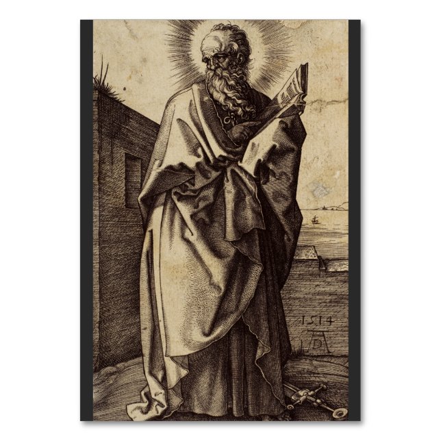St. Paul the Apostle - Sacred Classical Art Table Number (Front)