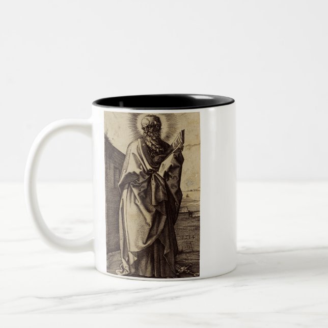 St. Paul the Apostle - Sacred Classical Art Two-Tone Coffee Mug (Left)