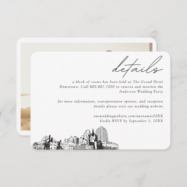 St. Paul Wedding Hotel Room Block Details Enclosure Card (Front/Back)