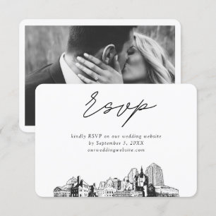 St. Paul Wedding Minimalist Sketch RSVP Enclosure Card