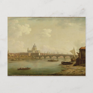 St. Paul's and Blackfriars Bridge, London, c.1770- Postcard