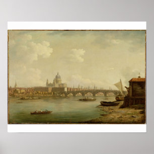St. Paul's and Blackfriars Bridge, London, c.1770- Poster