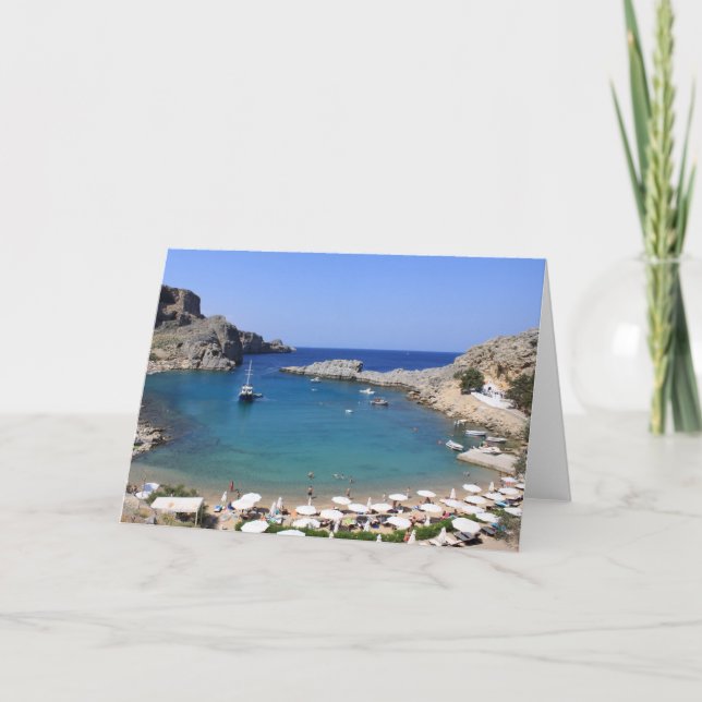 St Paul's Bay, Lindos Card (Front)