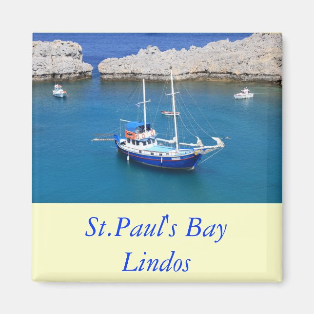 St.Paul's Bay, Lindos Magnet (Front)