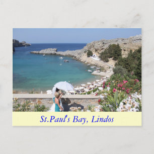 St.Paul's Bay, Lindos Postcard