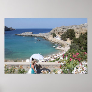 St.Paul's Bay, Lindos Poster
