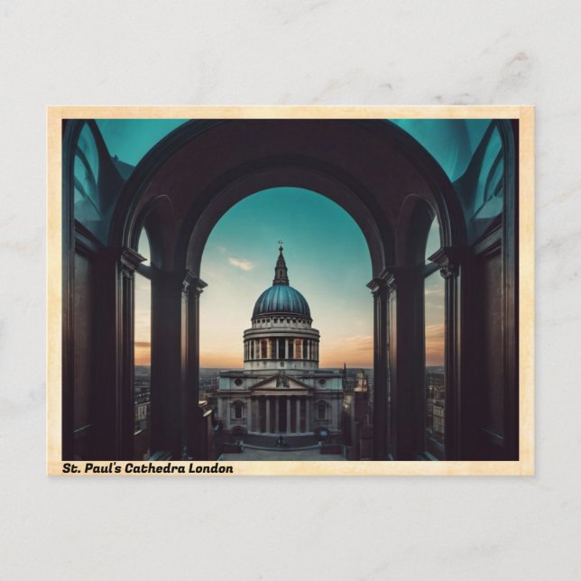 St. Paul's Cathedra London Vintage Travel Postcard (Front)