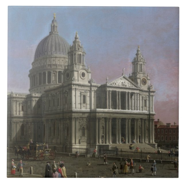St. Paul's Cathedral, 1754 (oil on canvas) Tile (Front)