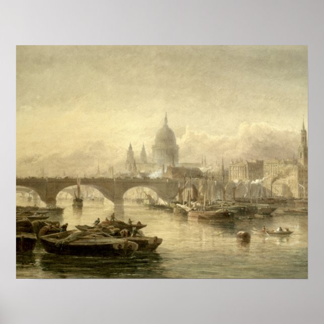 St. Paul's Cathedral and London Bridge from the Su Poster (Front)