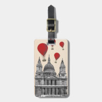 St Pauls Cathedral and Red Hot Air Balloons