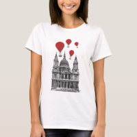 St Pauls Cathedral and Red Hot Air Balloons