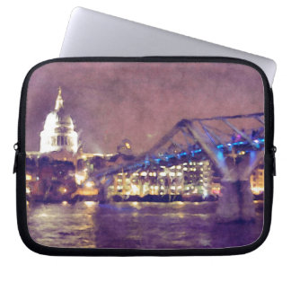 St Paul's Cathedral by Night Fine-Art Painting Laptop Sleeve