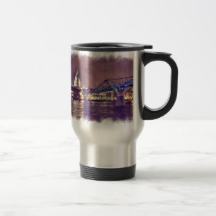 St Paul's Cathedral by Night Fine-Art Painting Travel Mug