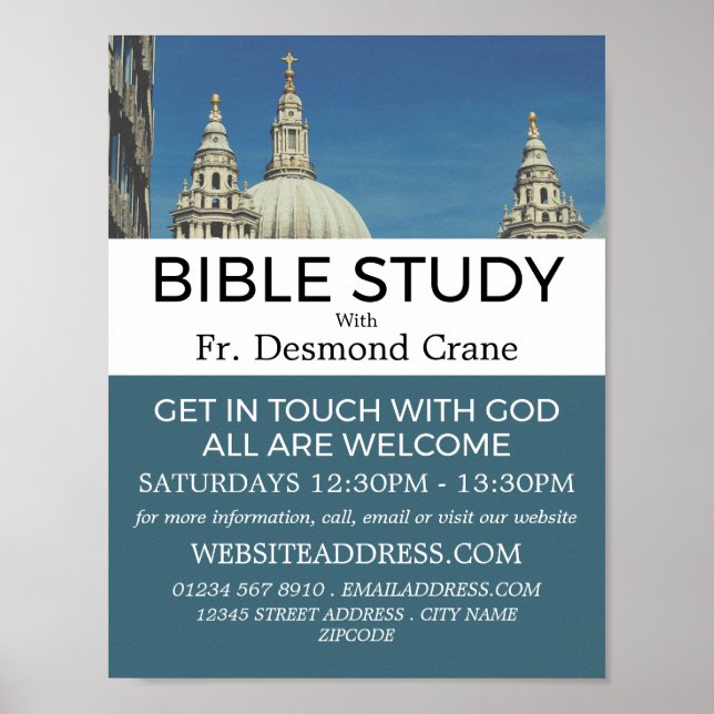St Paul's Cathedral, Christian Bible Class Advert Poster (Front)