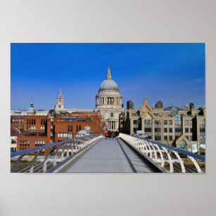 St Paul's Cathedral London Millennium Bridge Poster