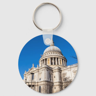 St Paul's Cathedral London with blue sky Key Ring