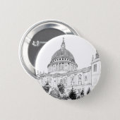 St Paul's Cathedral pen and ink drawing 6 Cm Round Badge (Front & Back)
