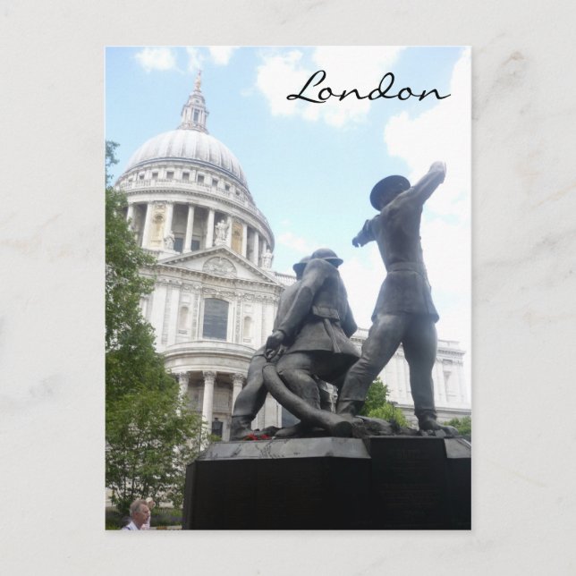st pauls cathedral statue postcard (Front)
