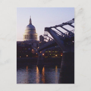 St Paul's Cathedral & the Millennium Bridge Postcard