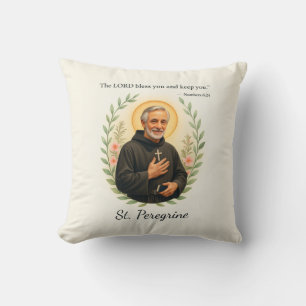 St. Peregrine Feast Day Blessings Watercolor Wreat Cushion