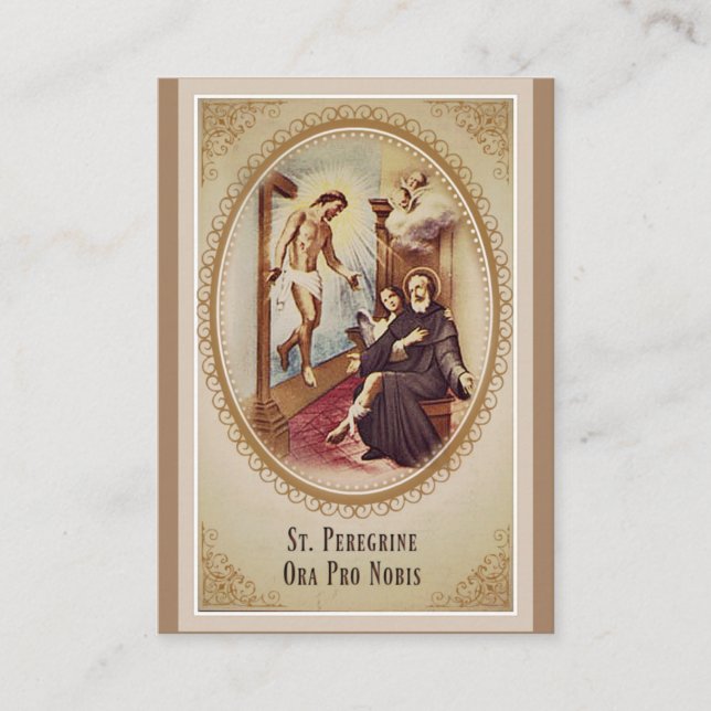 St. Peregrine Patron Saint of Cancer Jesus Prayer Business Card (Front)