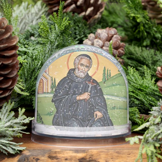 St. Peregrine Patron Saint of Cancer Prayer Snowglobe (Winter)