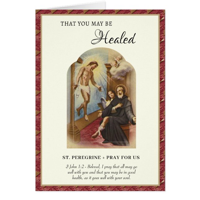 St. Peregrine Prayers Cancer Health Illness  (Front)