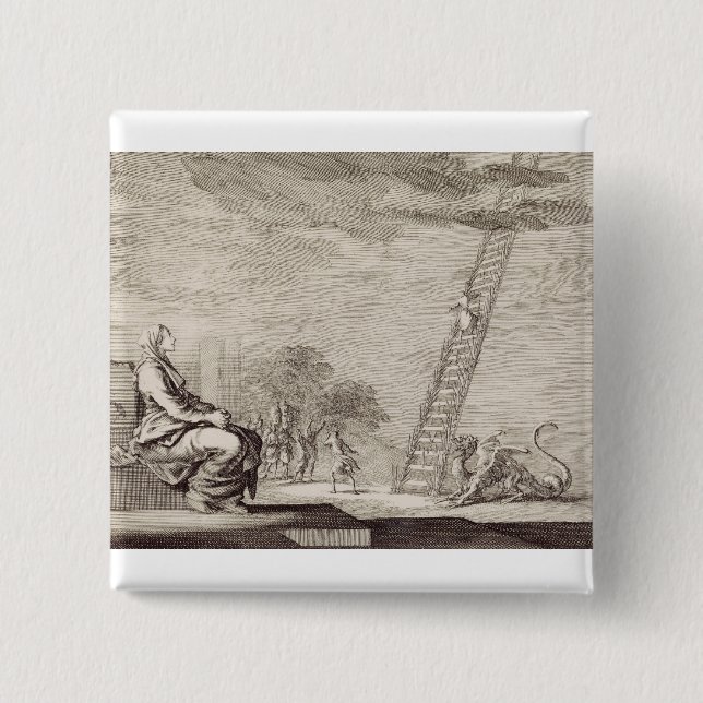 St. Perpetua’s Vision: The Ladder of Martyrdom Art 15 Cm Square Badge (Front)