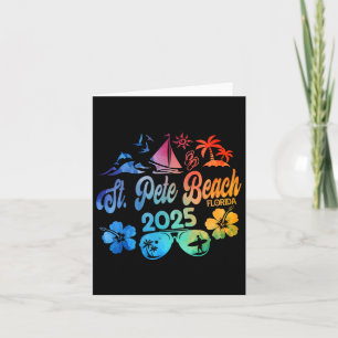 St. Pete Beach Florida 2025 Tie Dye Vacation Souve Card