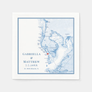 St. Pete Beach Florida Map Elegant Wedding Napkin