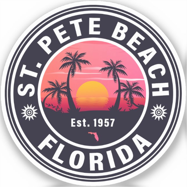 St. Pete Beach Florida Retro Sunset Souvenirs 60s (Front)