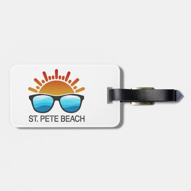 St. Pete Beach Florida Sunglasses Luggage Tag (Back Horizontal)