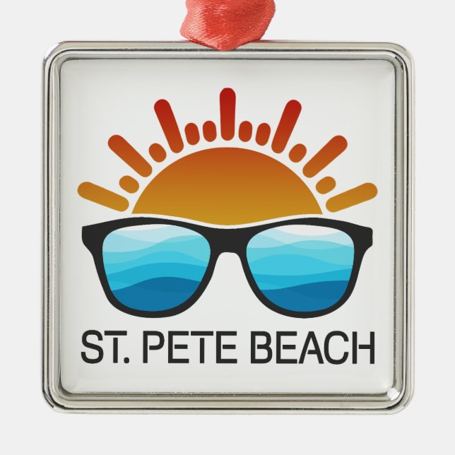 St. Pete Beach Florida Sunglasses Metal Tree Decoration (Front)