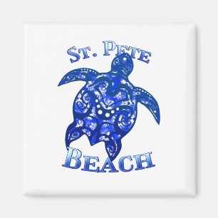 St Pete Beach Florida Vacation Tribal Turtle Magnet