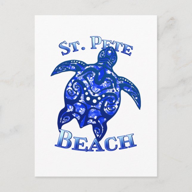 St Pete Beach Florida Vacation Tribal Turtle Postcard (Front)