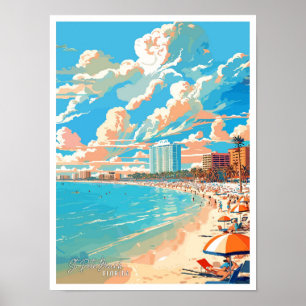 St Pete Beach Florida Vintage Travel Illustration Poster